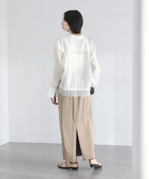 La TOTALITE（ラトータリテ）の「【洗える】レーストリミングシャツ（シャツ/ブラウス・レディース・ホワイト/ネイビー/ベージュ・FREE）」の22枚目の写真