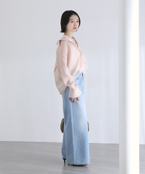 La TOTALITE（ラトータリテ）の「【洗える】レーストリミングシャツ（シャツ/ブラウス・レディース・ホワイト/ネイビー/ベージュ・FREE）」の17枚目の写真