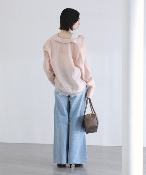 La TOTALITE（ラトータリテ）の「【洗える】レーストリミングシャツ（シャツ/ブラウス・レディース・ホワイト/ネイビー/ベージュ・FREE）」の18枚目の写真