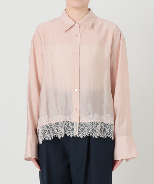 La TOTALITE（ラトータリテ）の「【洗える】レーストリミングシャツ（シャツ/ブラウス・レディース・ホワイト/ネイビー/ベージュ・FREE）」の8枚目の写真