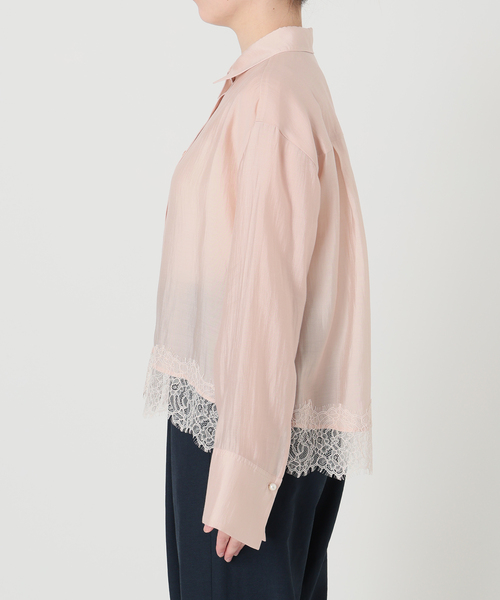 La TOTALITE（ラトータリテ）の「【洗える】レーストリミングシャツ（シャツ/ブラウス・レディース・ホワイト/ネイビー/ベージュ・FREE）」の9枚目の写真