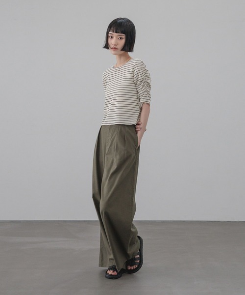 LOWRYS FARM（ローリーズファーム）の「ショルダーパフカーディガン５Ｓ 665444（Tシャツ/カットソー・レディース・ホワイト×ブラック/アイボリー/ブラック/レッド・FREE）」の19枚目の写真