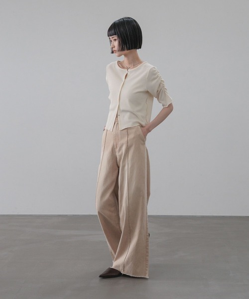 LOWRYS FARM（ローリーズファーム）の「ショルダーパフカーディガン５Ｓ 665444（Tシャツ/カットソー・レディース・ホワイト×ブラック/アイボリー/ブラック/レッド・FREE）」の14枚目の写真