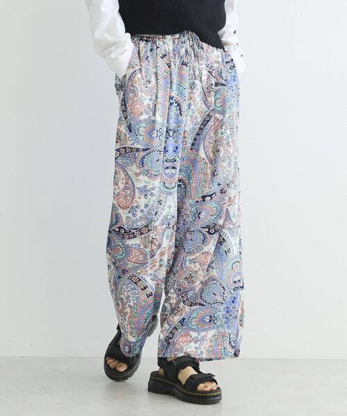 GARAGE OF GOOD CLOTHING（ガレージオブグッドクロージング）の「ペイズリー柄プリントワイドパンツ（その他パンツ・レディース・ピンク/ネイビー・FREE）」の3枚目の写真