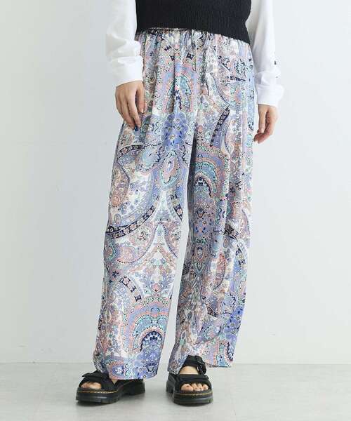 GARAGE OF GOOD CLOTHING（ガレージオブグッドクロージング）の「ペイズリー柄プリントワイドパンツ（その他パンツ・レディース・ピンク/ネイビー・FREE）」の4枚目の写真