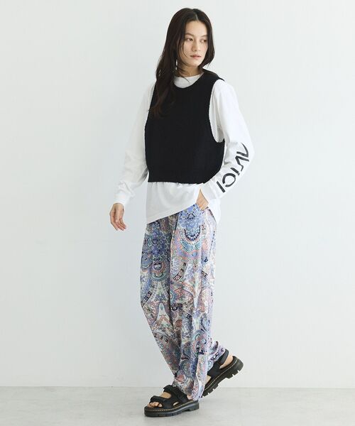 GARAGE OF GOOD CLOTHING（ガレージオブグッドクロージング）の「ペイズリー柄プリントワイドパンツ（その他パンツ・レディース・ピンク/ネイビー・FREE）」の10枚目の写真