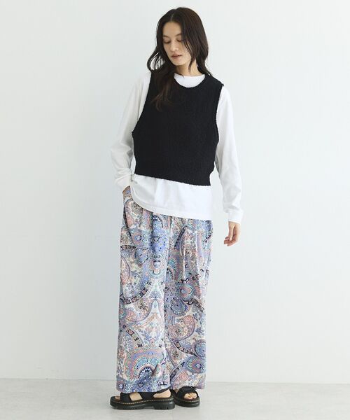 GARAGE OF GOOD CLOTHING（ガレージオブグッドクロージング）の「ペイズリー柄プリントワイドパンツ（その他パンツ・レディース・ピンク/ネイビー・FREE）」の11枚目の写真