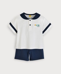 moimoln（モイモルン）の「【SOFT&】【セットアップ】ムーンライト半袖ポロシャツ＆ショートパンツ（セットアップ）」