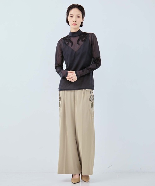 MURRAL（ミューラル）の「【MURRAL/ミューラル】別注Moon road embroidered sheer top/ムーンロードエンブロイダリーシアートップ（シャツ/ブラウス・レディース・ブルー/ネイビー・2）」の20枚目の写真