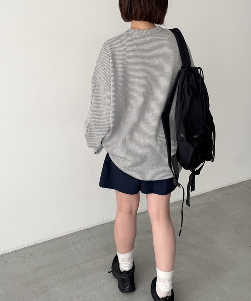 CANAL JEAN（キャナルジーン）の「choice_cnl　サーマルオーバーロンT（Tシャツ/カットソー・レディース・ヘザーグレー/ホワイト・ONE SIZE）」の7枚目の写真