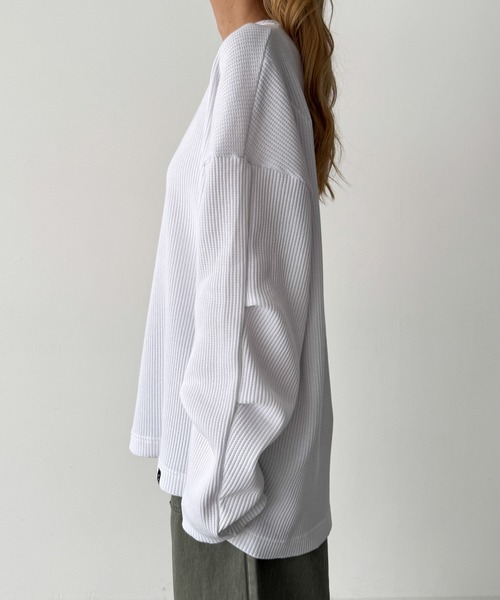 CANAL JEAN（キャナルジーン）の「choice_cnl　サーマルオーバーロンT（Tシャツ/カットソー・レディース・ヘザーグレー/ホワイト・ONE SIZE）」の10枚目の写真