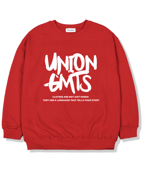 Union Garments(ユニオンガーメンツ)の「GMTSロゴ裏起毛オーバーサイズスウェットシャツレッド(スウェット・レディース・その他・L/XL/XXL)」の1枚目の写真