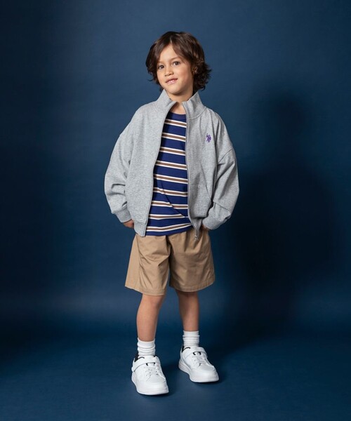 BRANSHES（ブランシェス）の「【U.S. POLO  ASSN.】ワンポイント刺繍長袖ジャケット（その他アウター・キッズ・ネイビー/グレー・130/120/140/110/150/100）」の9枚目の写真