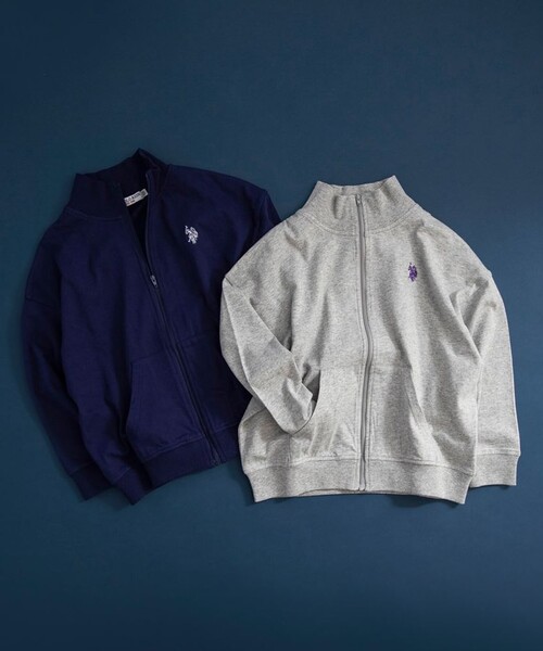 BRANSHES（ブランシェス）の「【U.S. POLO  ASSN.】ワンポイント刺繍長袖ジャケット（その他アウター・キッズ・ネイビー/グレー・130/120/140/110/150/100）」の5枚目の写真