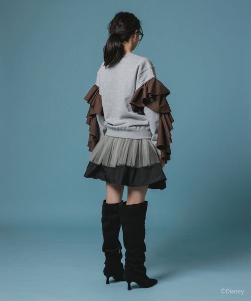 NON TOKYO(ノントーキョー)の「Disney 『Snow White』 NON TOKYO FRILL SLEEVE PULLOVER SWEAT(スウェット・レディース・グレー/ブラック・FREE)」の7枚目の写真