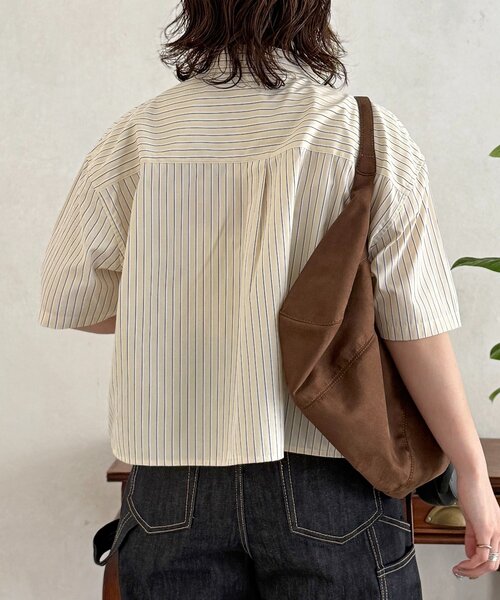 U.S. POLO ASSN.（ユーエスポロアッスン）の「クロップドシャツ（シャツ/ブラウス・レディース・ネイビー/イエロー/ホワイト/ホワイト系その他/サックスブルー/ブルー・FREE）」の15枚目の写真
