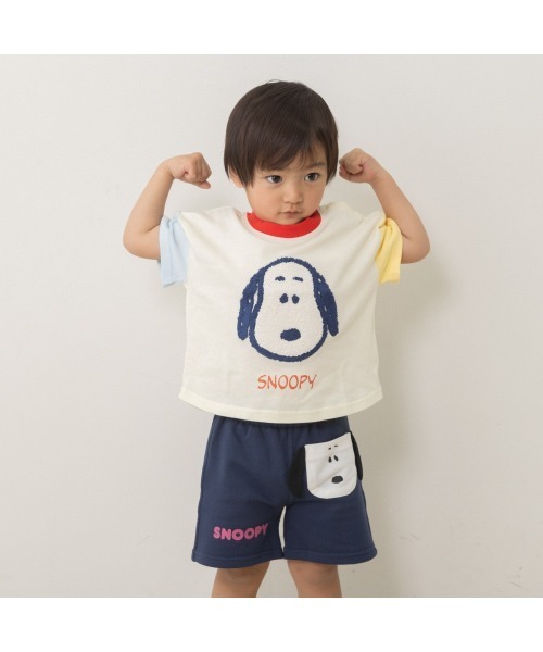 PEANUTS(ピーナッツ)の「SNOOPY スヌーピー ショートパンツ お顔ポケット(その他パンツ・キッズ・ネイビー・100cm/90cm/80cm)」の3枚目の写真