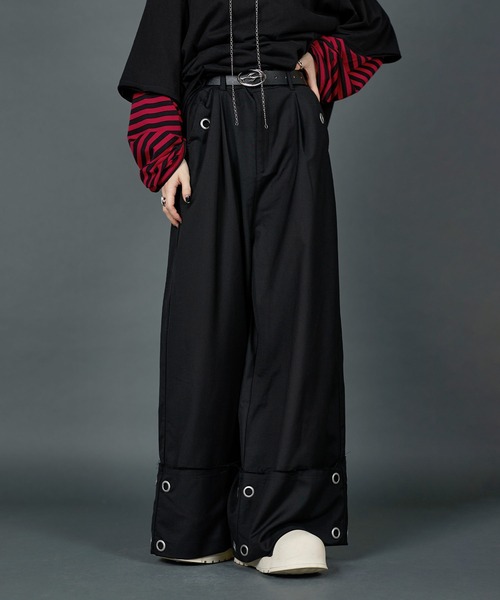 ERAR(エラー)の「【ERAR】ロールアップアイレットリングタックワイドスラックス(スラックス・メンズ・ブラック/チャコール・XL/L/M/S)」の20枚目の写真