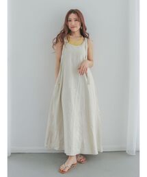 Ungrid（アングリッド）の「リネン混ショルダーデザインキャミワンピース（ワンピース）」