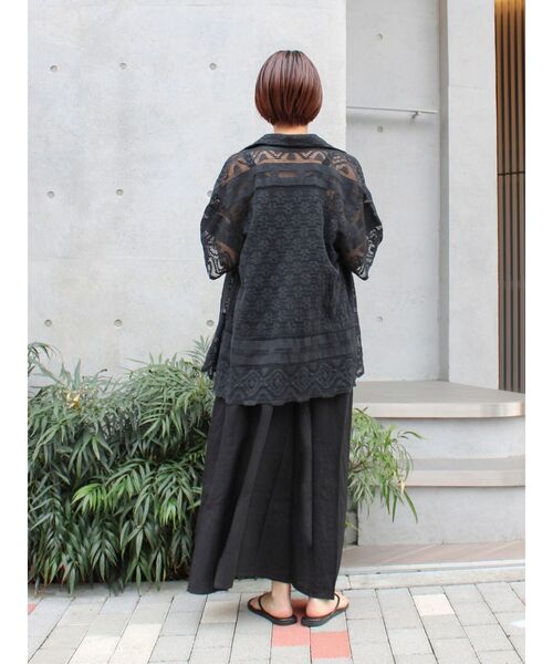 Ungrid(アングリッド)の「リネン混ショルダーデザインキャミワンピース(ワンピース・レディース・その他1/オレンジ/ブラック/アイボリー・FREE)」の6枚目の写真