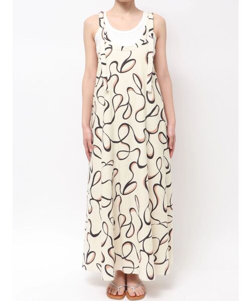 Ungrid(アングリッド)の「リネン混ショルダーデザインキャミワンピース(ワンピース・レディース・その他1/オレンジ/ブラック/アイボリー・FREE)」の7枚目の写真