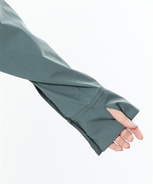 7days Life Styling(セブンデイズライフスタイリング)の「【接触冷感/UVカット/撥水】ストレッチバンドカラーギャザーシャツ(シャツ/ブラウス・レディース・グリーン系/ブラック・3L/LL/L/M)」の18枚目の写真