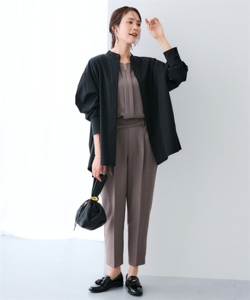 7days Life Styling(セブンデイズライフスタイリング)の「【接触冷感/UVカット/撥水】ストレッチバンドカラーギャザーシャツ(シャツ/ブラウス・レディース・グリーン系/ブラック・3L/LL/L/M)」の10枚目の写真