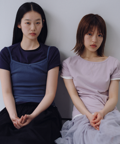 OHESHIO(オヘシオ)の「BASIC RIBBED V-NECK SLEEVELESS, BLUE(Tシャツ/カットソー・レディース・その他・FREE)」の5枚目の写真