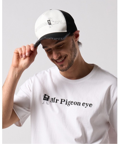 wjk(ダヴルジェイケイ)の「"panic" cut-off mesh cap(キャップ・メンズ・ブラック/ホワイト×ブラック・FREE)」の1枚目の写真