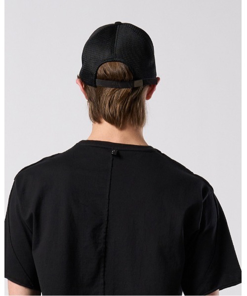 wjk(ダヴルジェイケイ)の「"panic" cut-off mesh cap(キャップ・メンズ・ブラック/ホワイト×ブラック・FREE)」の6枚目の写真