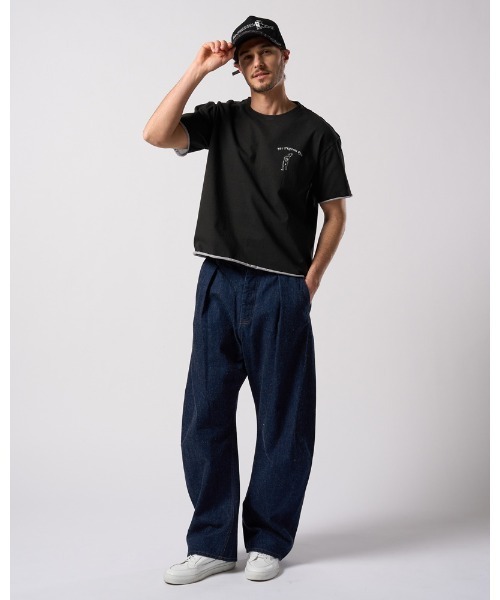 wjk(ダヴルジェイケイ)の「"panic" cut-off mesh cap(キャップ・メンズ・ブラック/ホワイト×ブラック・FREE)」の12枚目の写真