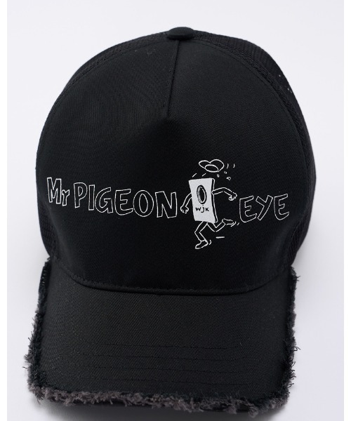 wjk(ダヴルジェイケイ)の「"panic" cut-off mesh cap(キャップ・メンズ・ブラック/ホワイト×ブラック・FREE)」の14枚目の写真