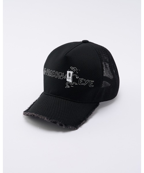 wjk(ダヴルジェイケイ)の「"panic" cut-off mesh cap(キャップ・メンズ・ブラック/ホワイト×ブラック・FREE)」の7枚目の写真