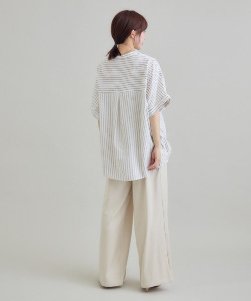 RU.TI.LE（ルチル）の「【RU.TI.LE】やわさらリネン混バンドカラーシャツ（シャツ/ブラウス・レディース・ラベンダー/イエロー/ベージュ・MEDIUM）」の8枚目の写真