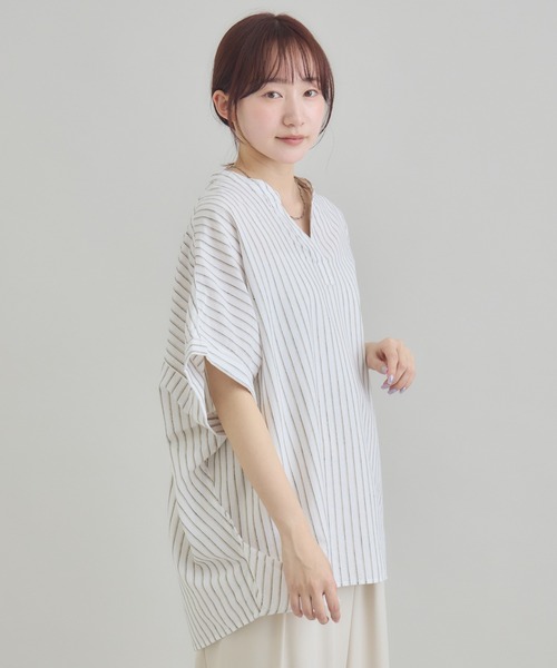 RU.TI.LE（ルチル）の「【RU.TI.LE】やわさらリネン混バンドカラーシャツ（シャツ/ブラウス・レディース・ラベンダー/イエロー/ベージュ・MEDIUM）」の11枚目の写真