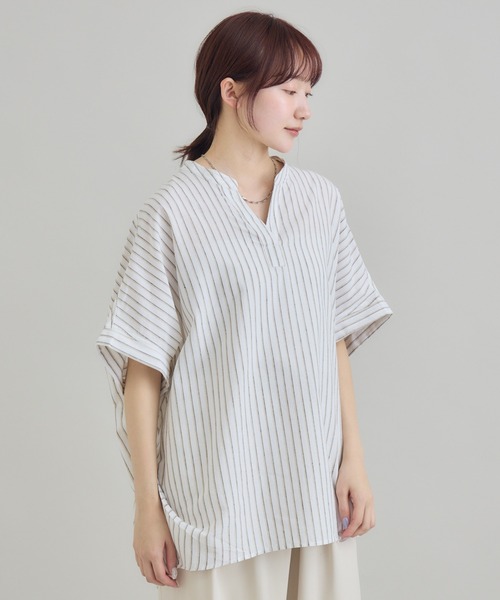RU.TI.LE（ルチル）の「【RU.TI.LE】やわさらリネン混バンドカラーシャツ（シャツ/ブラウス・レディース・ラベンダー/イエロー/ベージュ・MEDIUM）」の12枚目の写真