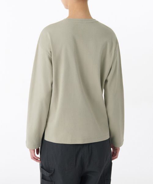 MUSINSA STANDARD WOMAN（ムシンサスタンダードウーマン）の「ウィメンズリラックスクルーネック長袖Tシャツ[セージ]（Tシャツ/カットソー・レディース・その他・MEDIUM/LARGE/X-SMALL/SMALL）」の2枚目の写真