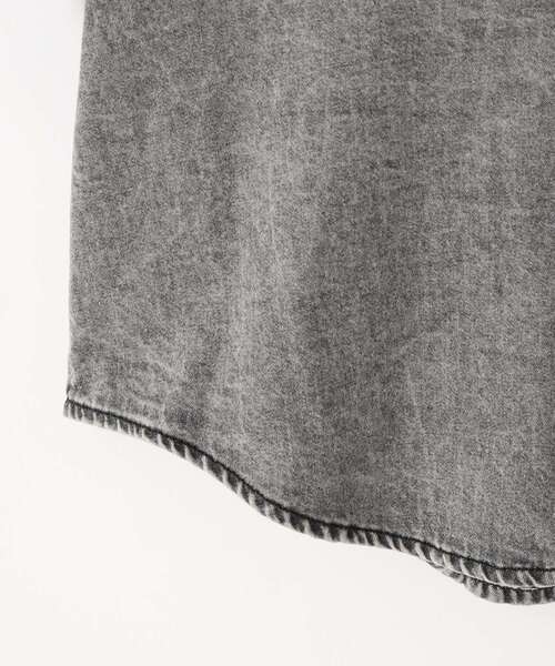 SHOO・LA・RUE(シューラルー)の「【120-150cm】肩あきデニムドッキングシャツ(Tシャツ/カットソー・キッズ・グレー系4/ブルー系5・12/13/14/15 )」の9枚目の写真