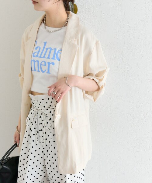 mystic（ミスティック）の「シアー半袖ジャケット（テーラードジャケット・レディース・ブラック/アイボリー/ブルー・FREE）」の15枚目の写真