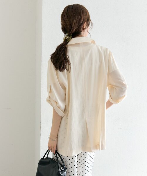 mystic（ミスティック）の「シアー半袖ジャケット（テーラードジャケット・レディース・ブラック/アイボリー/ブルー・FREE）」の17枚目の写真