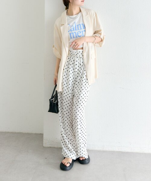 mystic（ミスティック）の「シアー半袖ジャケット（テーラードジャケット・レディース・ブラック/アイボリー/ブルー・FREE）」の18枚目の写真