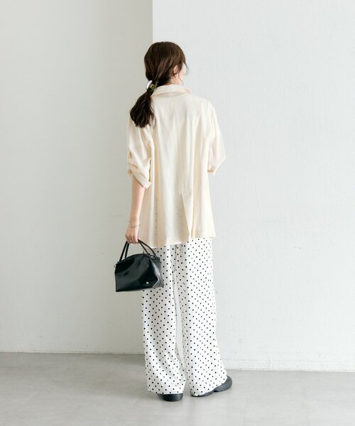 mystic（ミスティック）の「シアー半袖ジャケット（テーラードジャケット・レディース・ブラック/アイボリー/ブルー・FREE）」の20枚目の写真