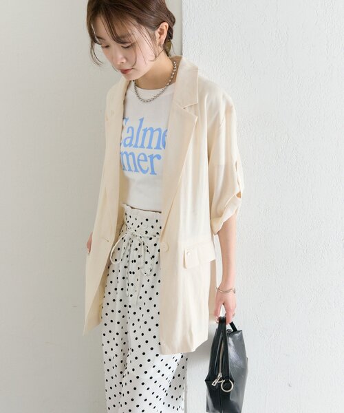 mystic（ミスティック）の「シアー半袖ジャケット（テーラードジャケット・レディース・ブラック/アイボリー/ブルー・FREE）」の21枚目の写真