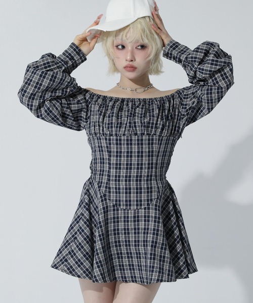 ANAP(アナップ)の「Kギャル くびれ ミニワンピース(ワンピース・レディース・グレー系/ブラック/ネイビー・F)」の3枚目の写真