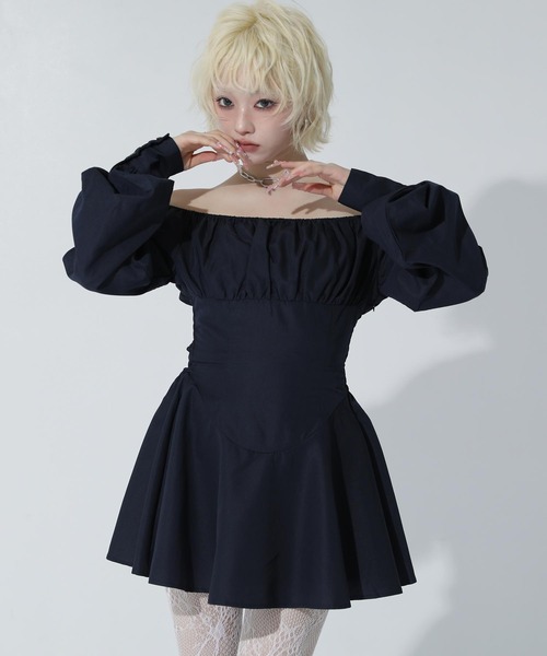 ANAP(アナップ)の「Kギャル くびれ ミニワンピース(ワンピース・レディース・グレー系/ブラック/ネイビー・F)」の1枚目の写真