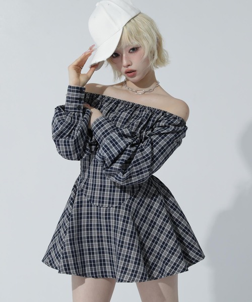 ANAP(アナップ)の「Kギャル くびれ ミニワンピース(ワンピース・レディース・グレー系/ブラック/ネイビー・F)」の5枚目の写真