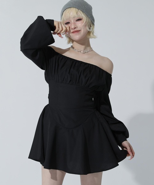 ANAP(アナップ)の「Kギャル くびれ ミニワンピース(ワンピース・レディース・グレー系/ブラック/ネイビー・F)」の9枚目の写真