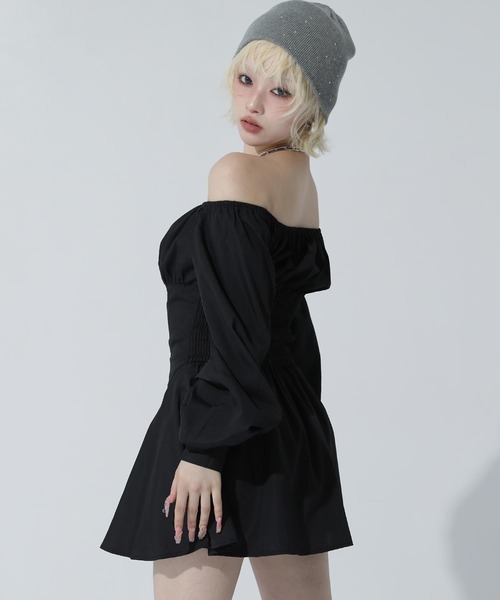 ANAP(アナップ)の「Kギャル くびれ ミニワンピース(ワンピース・レディース・グレー系/ブラック/ネイビー・F)」の10枚目の写真