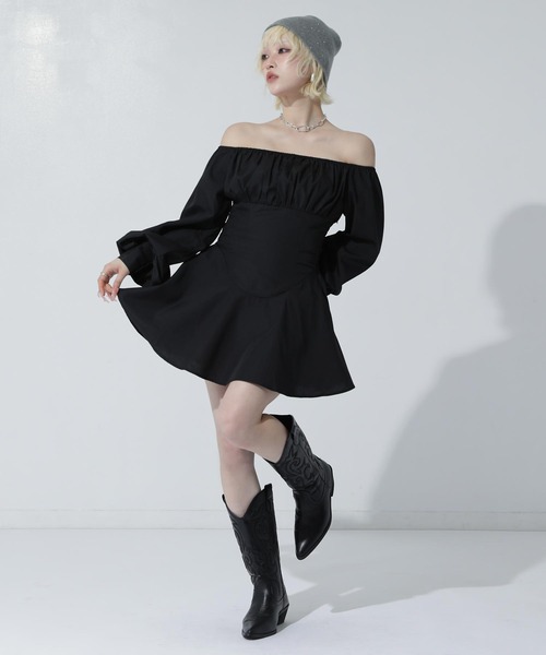 ANAP(アナップ)の「Kギャル くびれ ミニワンピース(ワンピース・レディース・グレー系/ブラック/ネイビー・F)」の12枚目の写真