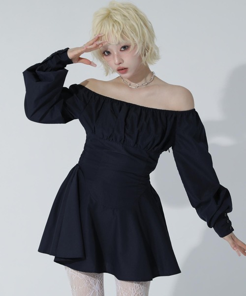 ANAP(アナップ)の「Kギャル くびれ ミニワンピース(ワンピース・レディース・グレー系/ブラック/ネイビー・F)」の15枚目の写真